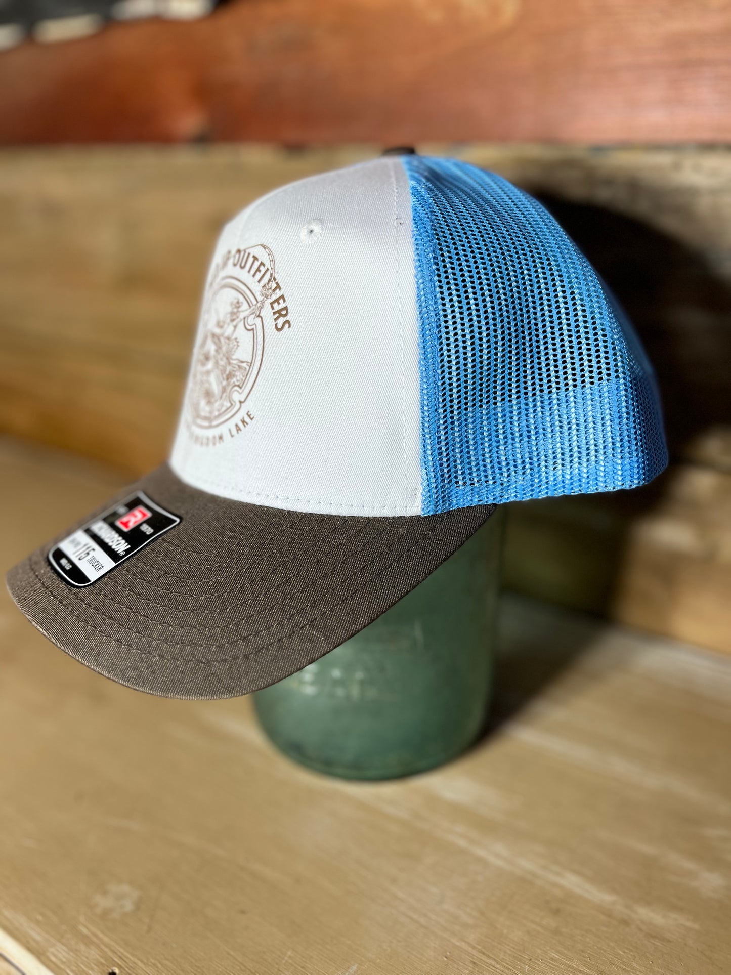 Hooked Up Outfitters Hat Blue and Brown