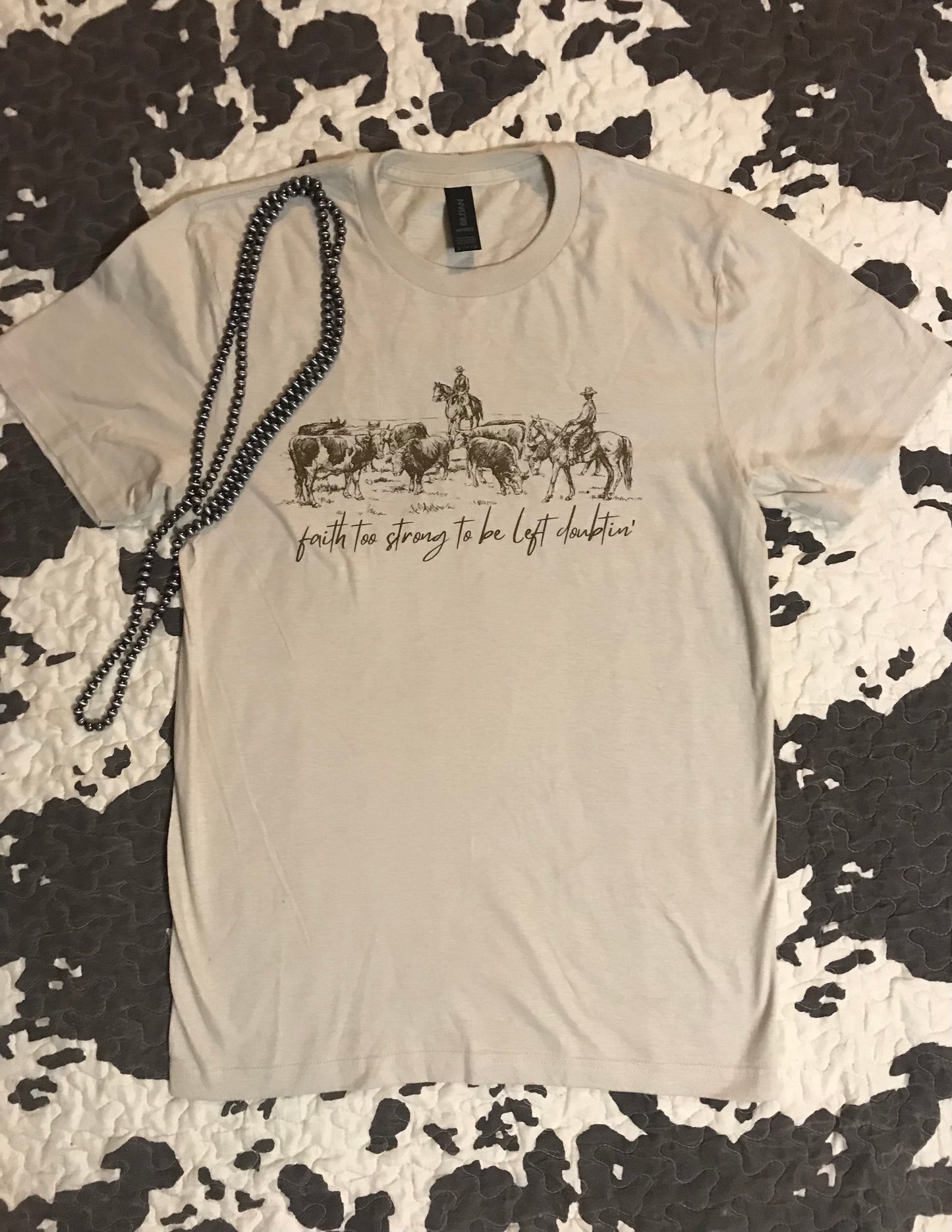 Faith Too Strong Shirt (Sand Colored)