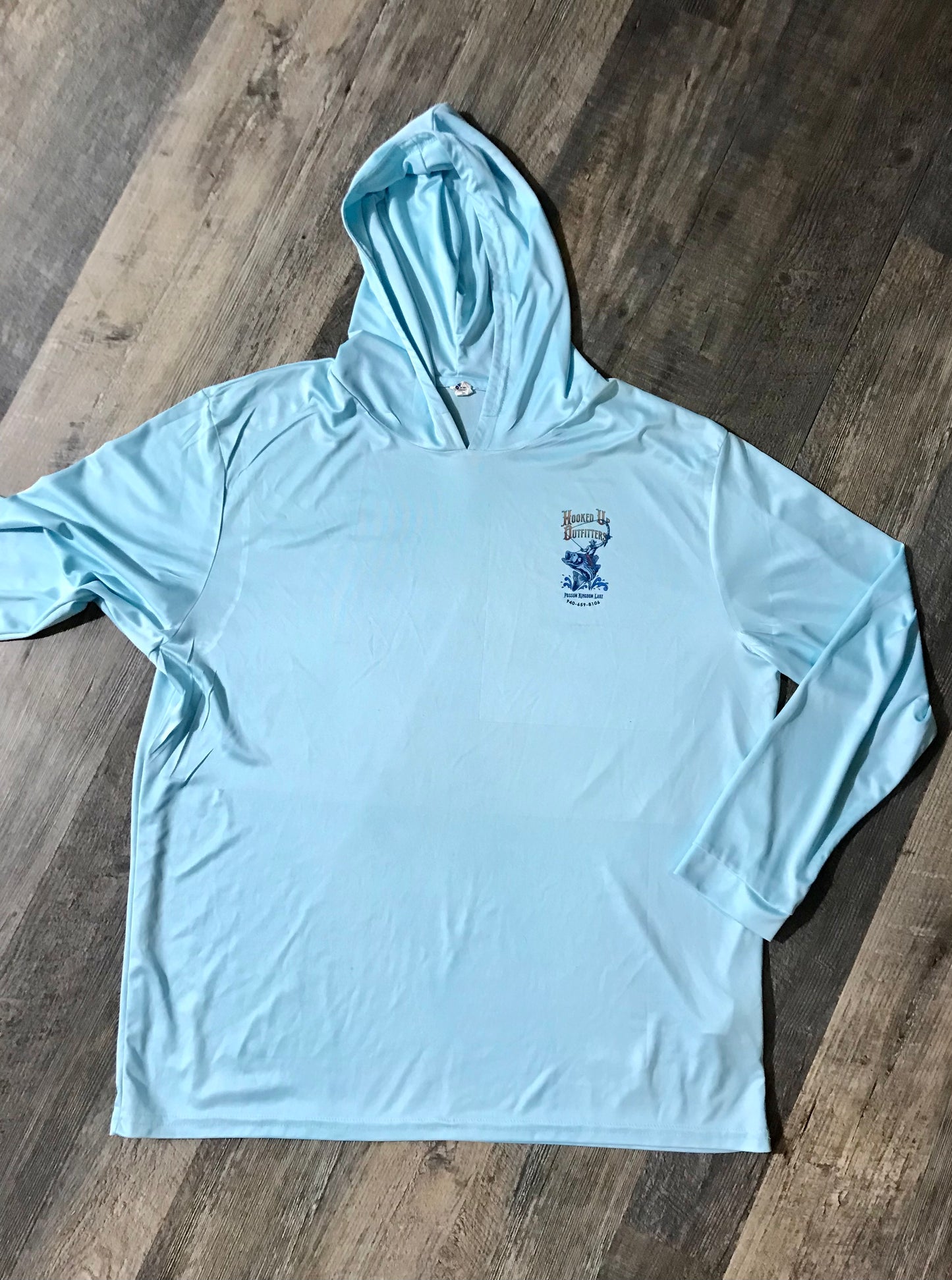 HookedUp Outfitters Hooded Fishing Shirt Blue