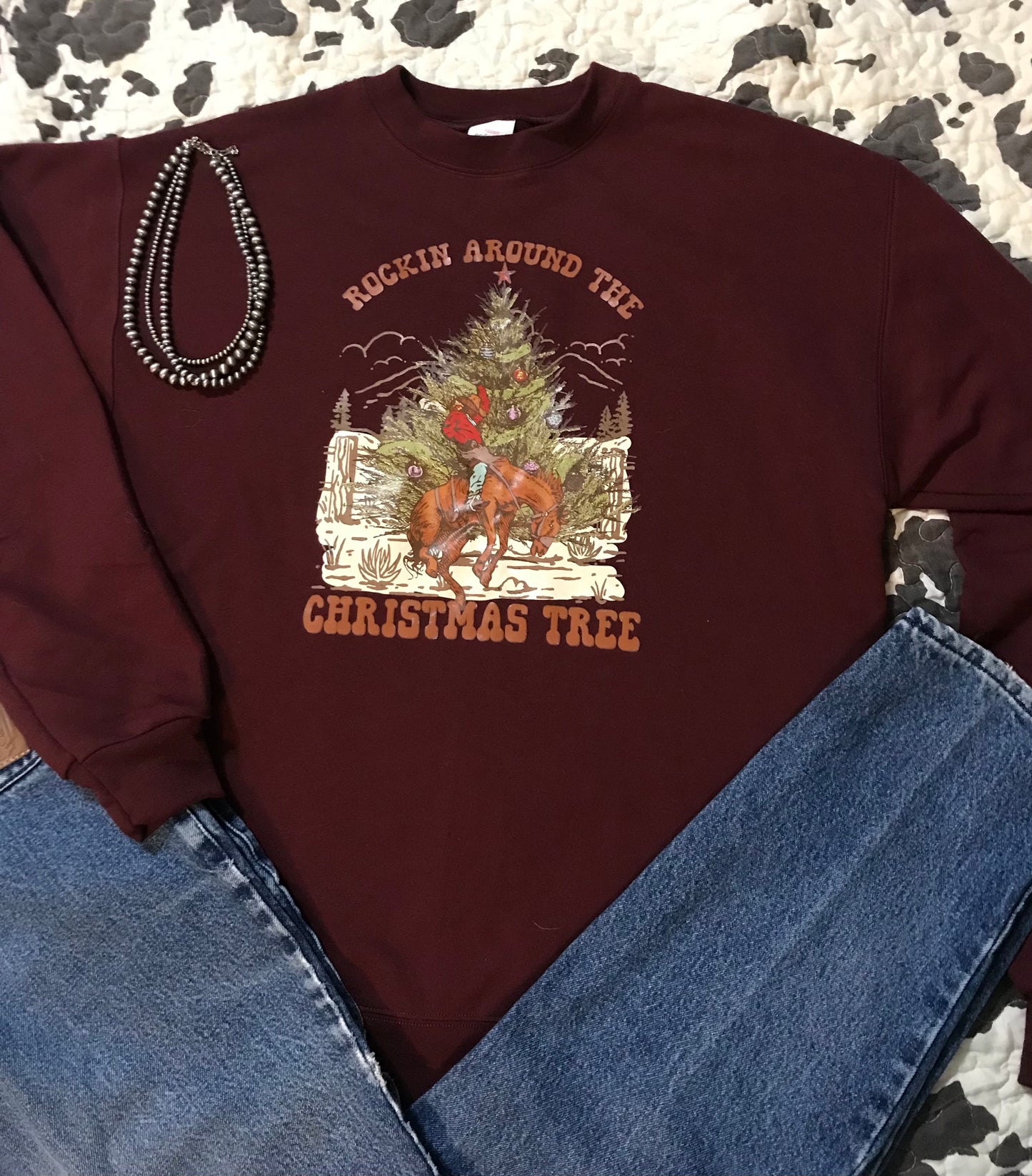 Rocking Around The Christmas Tree Shirt Burgundy