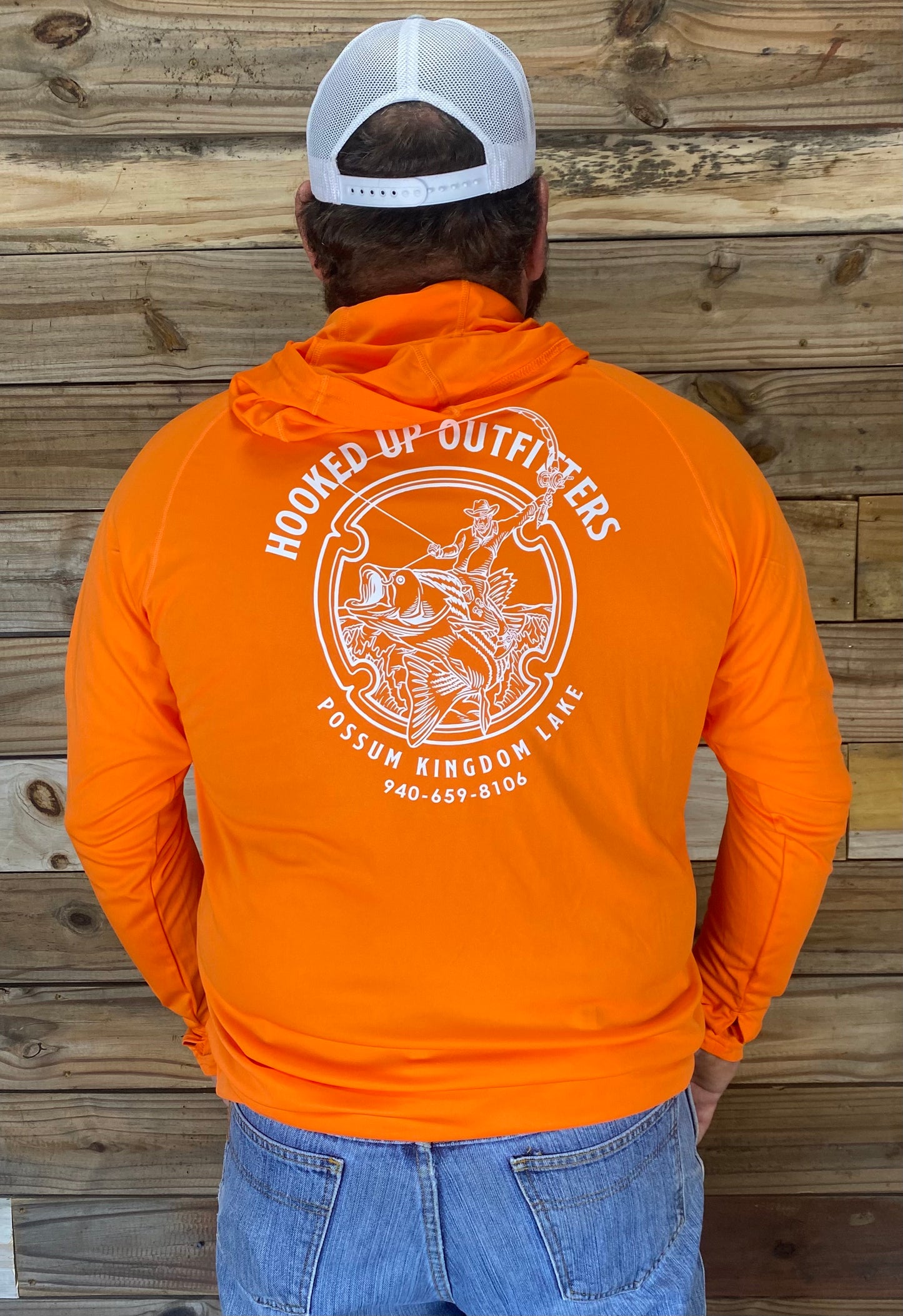 HookedUp Outfitters Hooded Fishing Shirt Orange