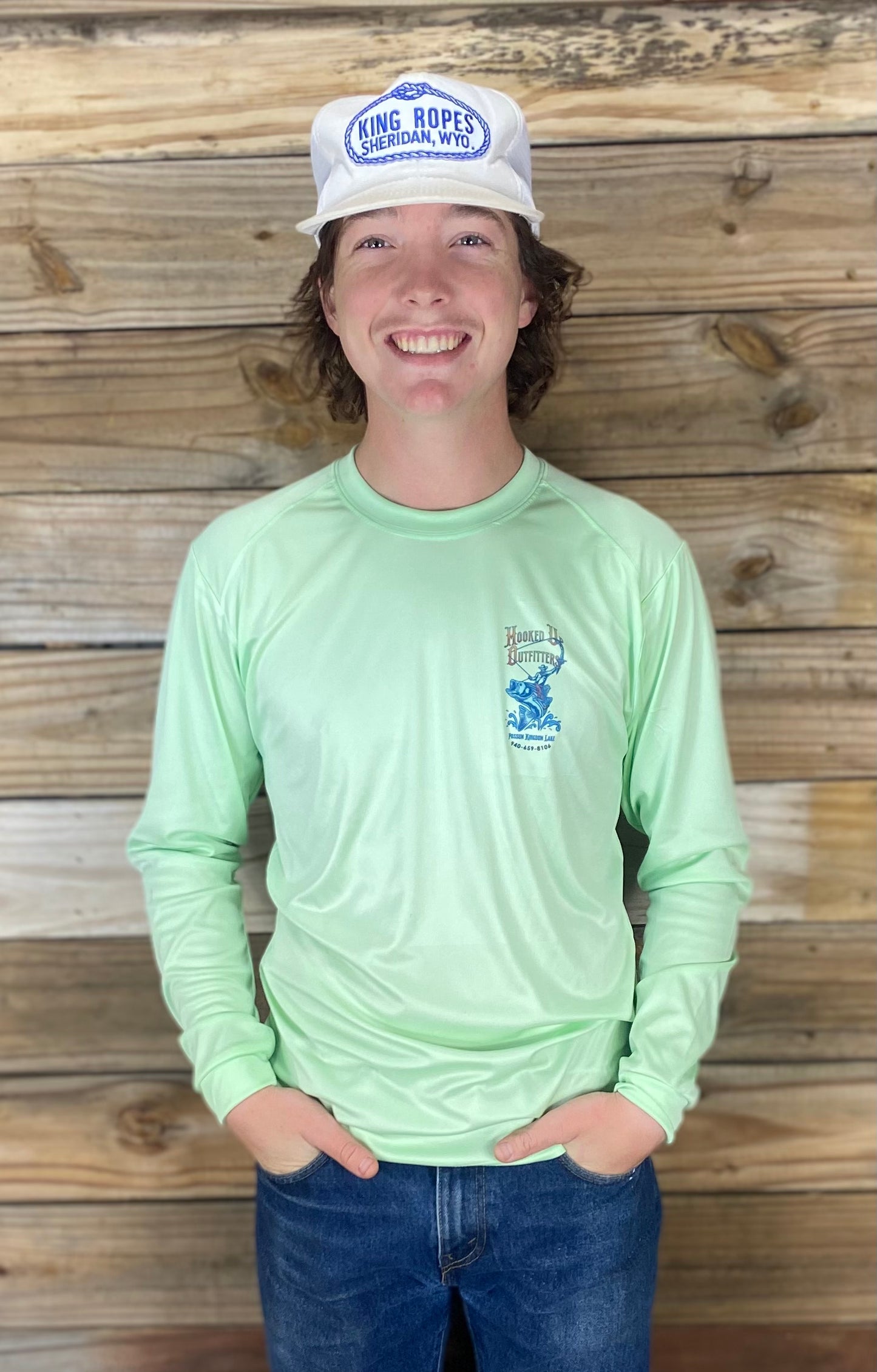 HookedUp Outfitters Long Sleeve Fishing Shirt Limeade Color