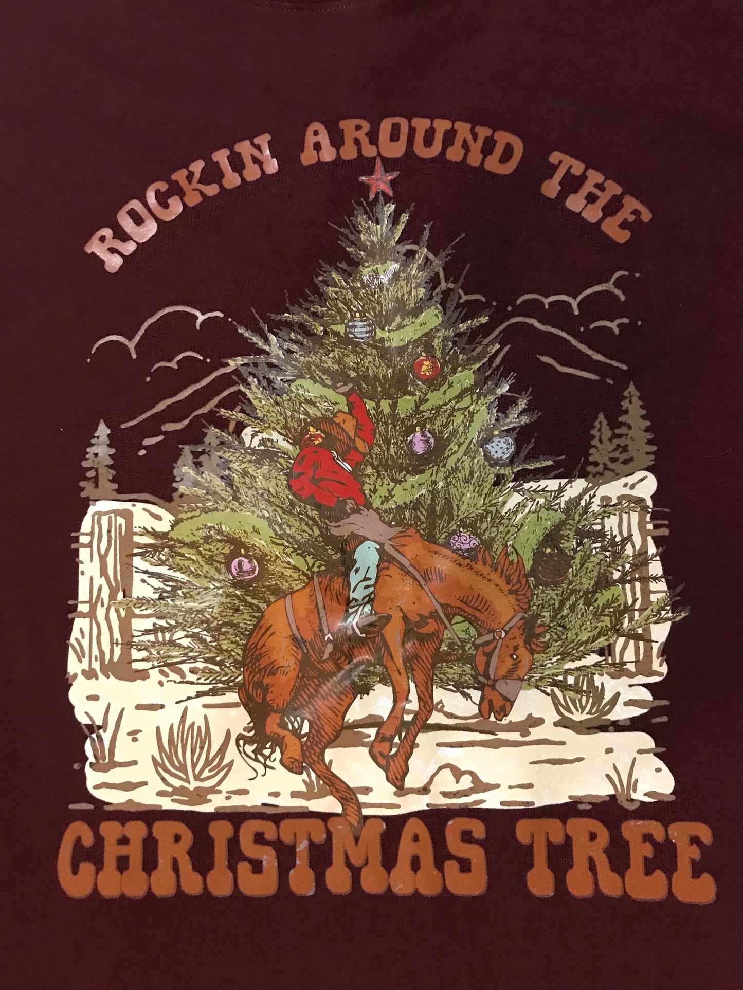 Rocking Around The Christmas Tree Shirt Burgundy