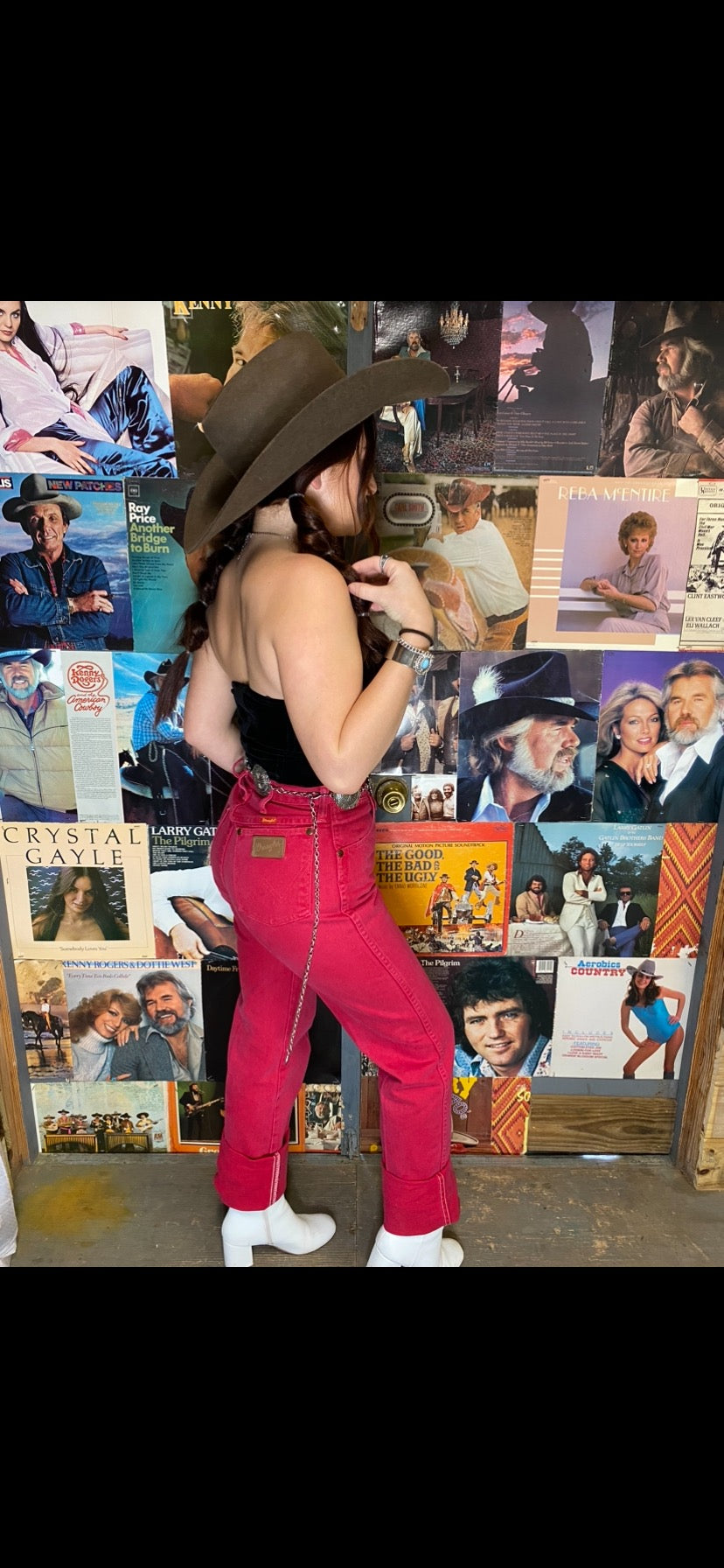 Ranch Lady In Red Wranglers (26”-26.5” Waist)