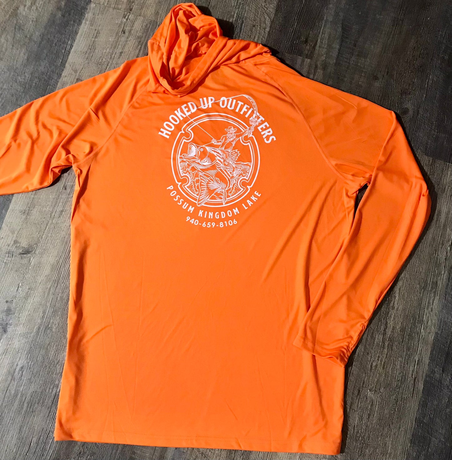 HookedUp Outfitters Hooded Fishing Shirt Orange