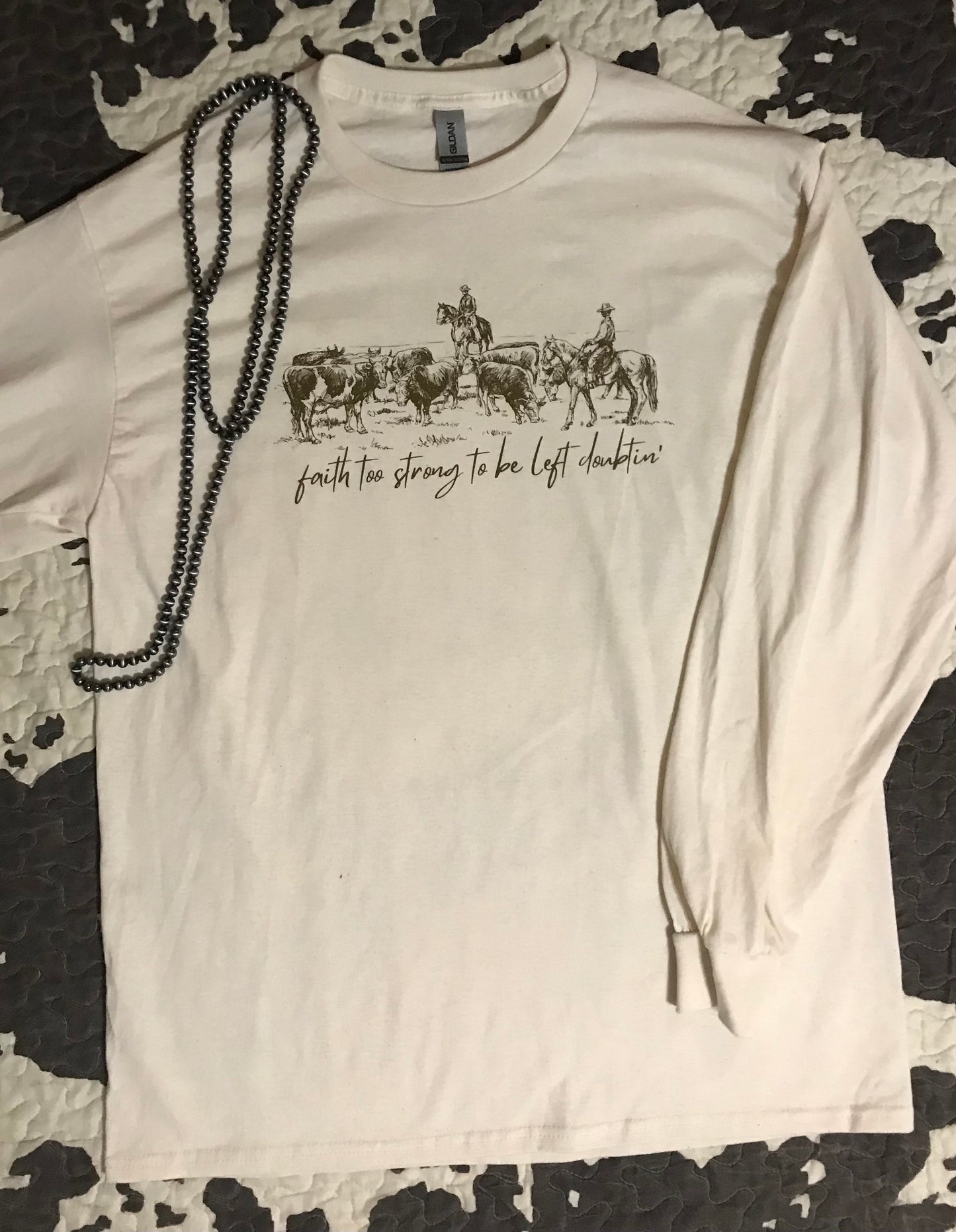 Faith Too Strong Shirt (Sand Colored)