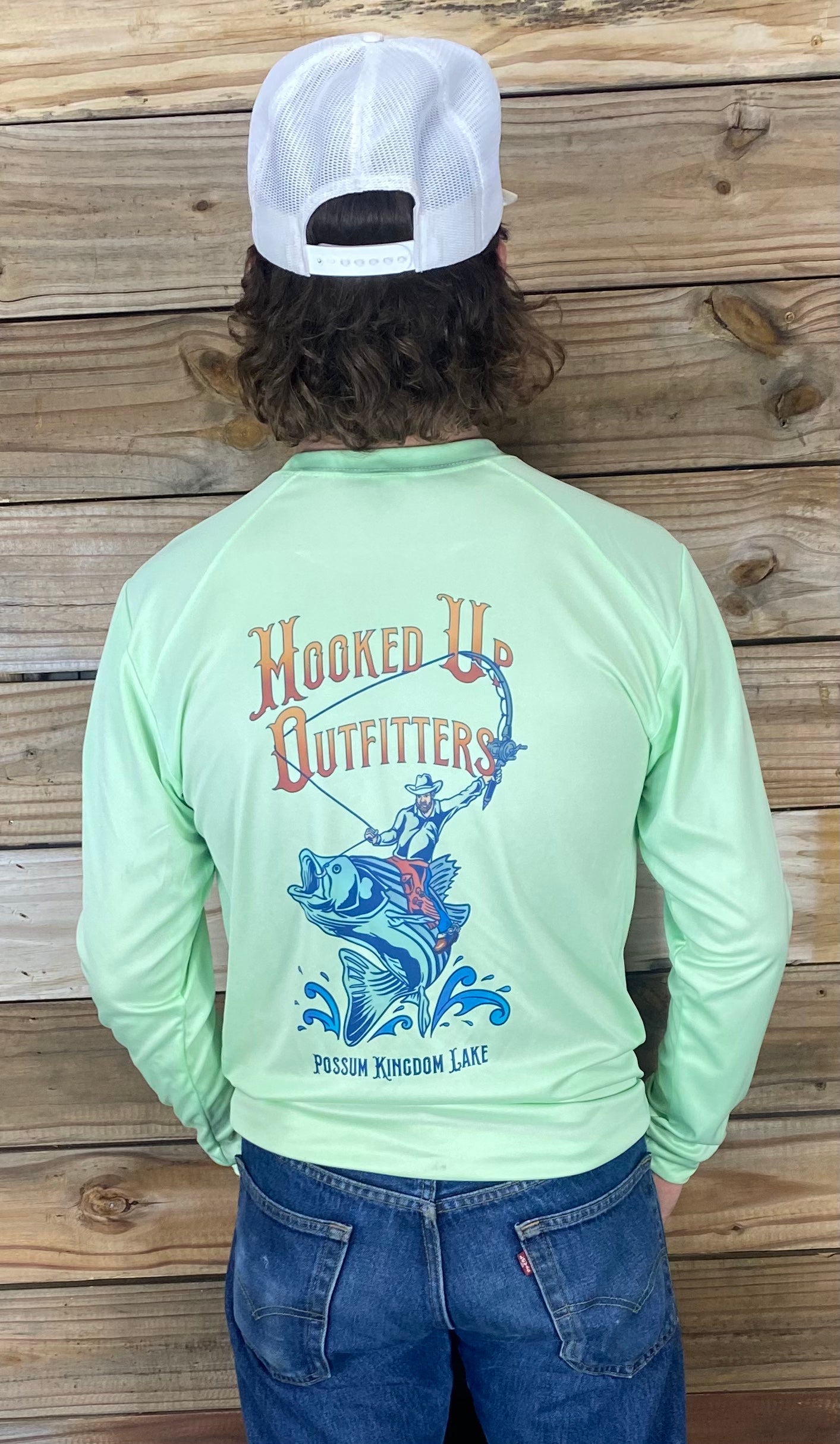 HookedUp Outfitters Long Sleeve Fishing Shirt Limeade Color