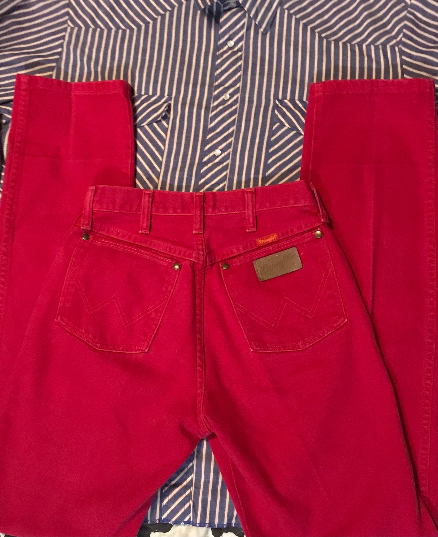 Ranch Lady In Red Wranglers (26”-26.5” Waist)