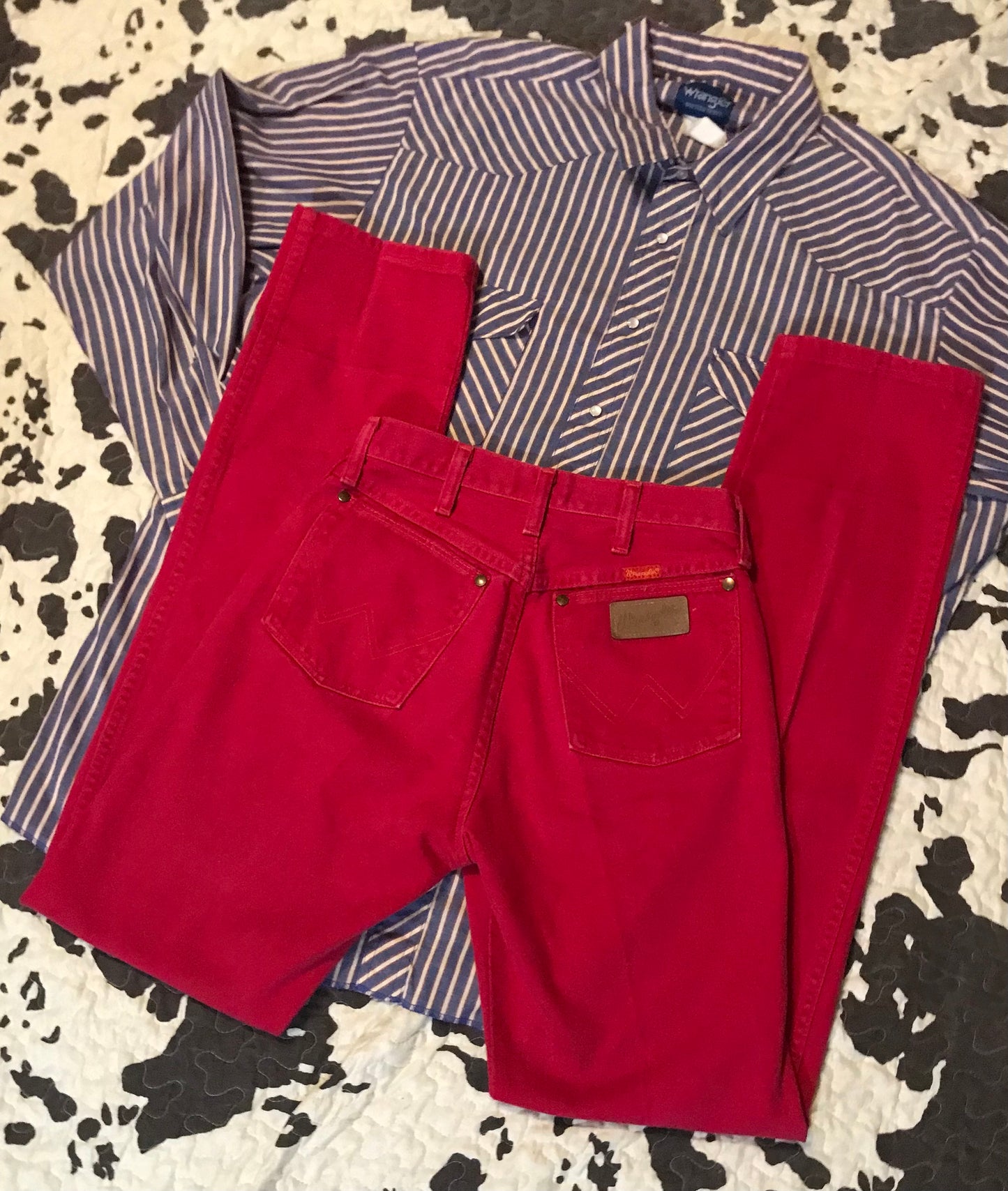 Ranch Lady In Red Wranglers (26”-26.5” Waist)