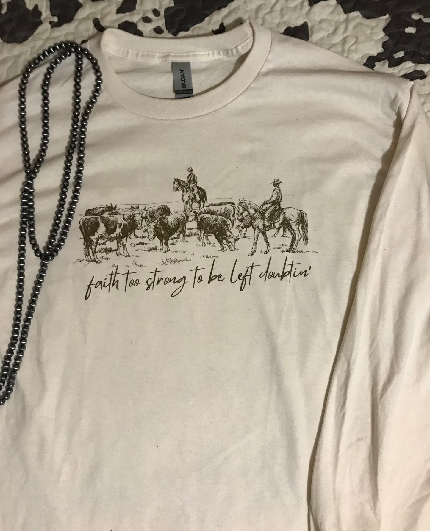 Faith Too Strong Shirt (Sand Colored)
