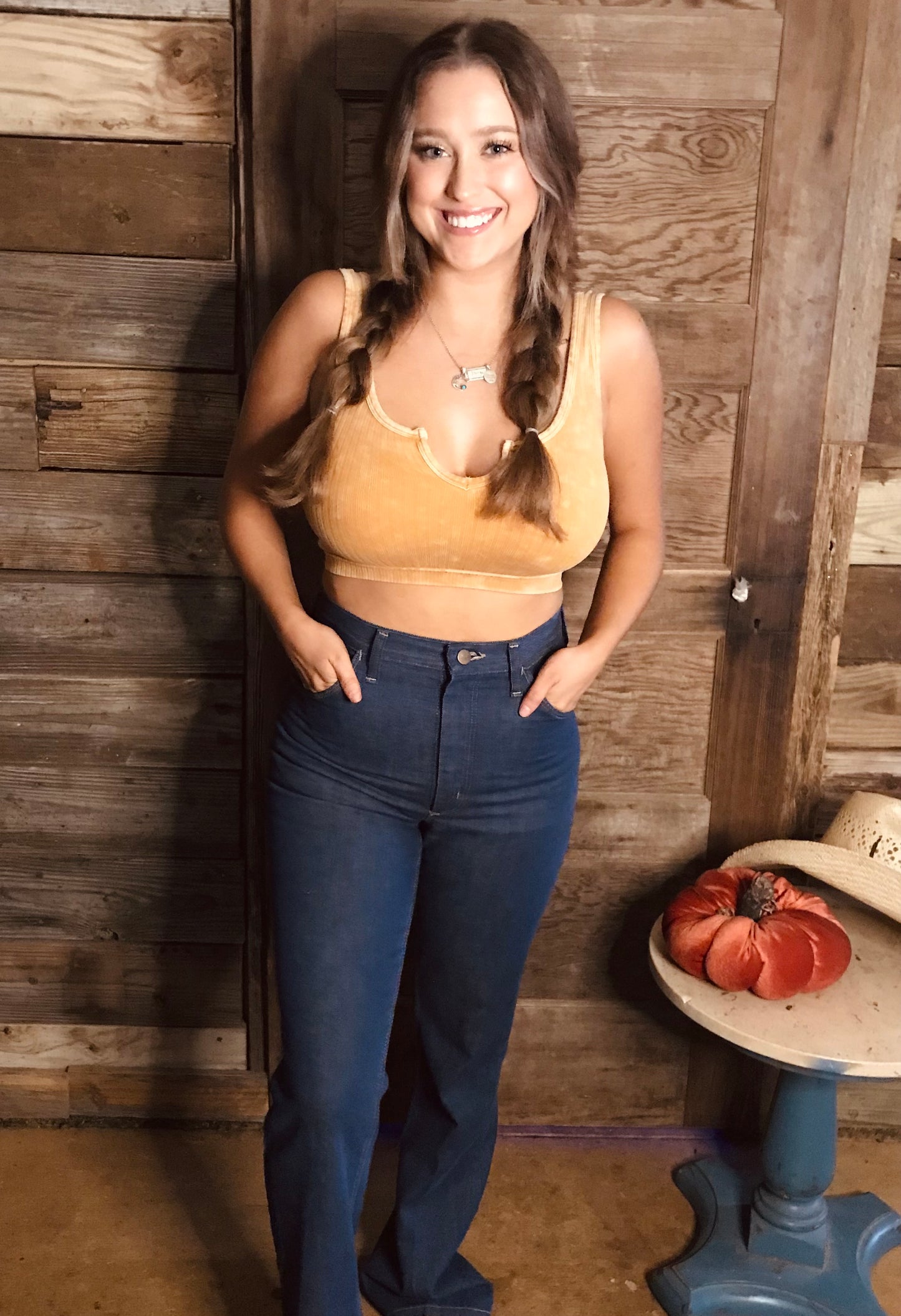 Retro Blue Wrangler Jeans (27.5”-28” Waist)