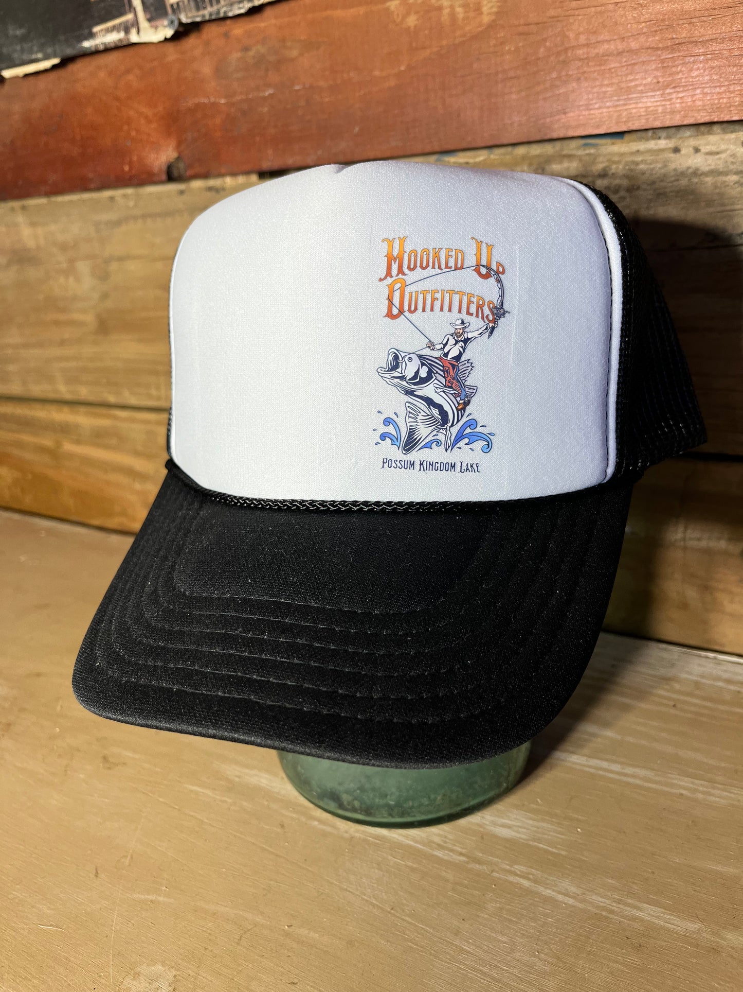 Hooked Up Outfitters Hat Black & White