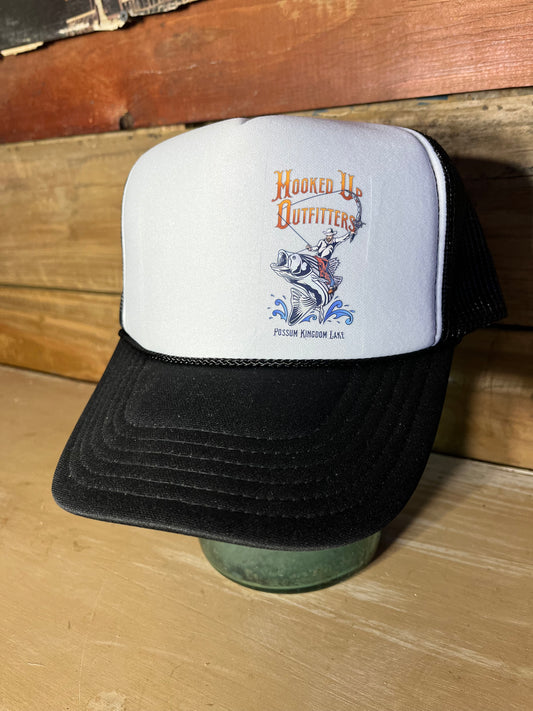 Hooked Up Outfitters Hat Black & White