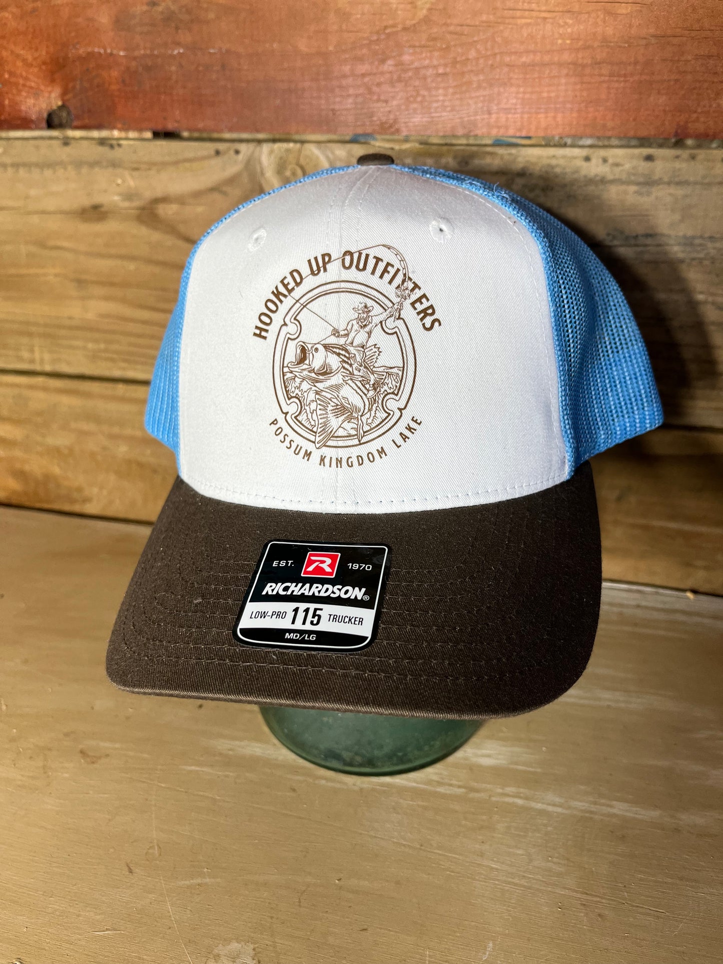 Hooked Up Outfitters Hat Blue and Brown