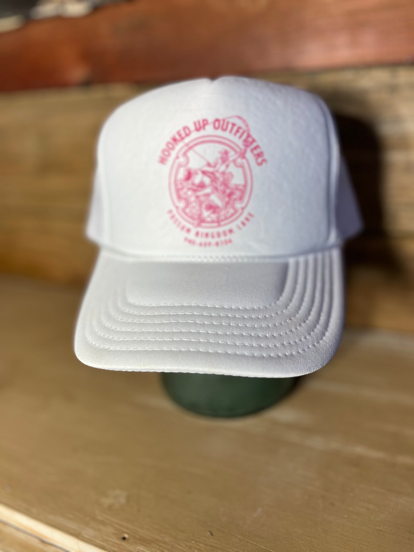 Hooked Up Outfitters Hat White & Pink