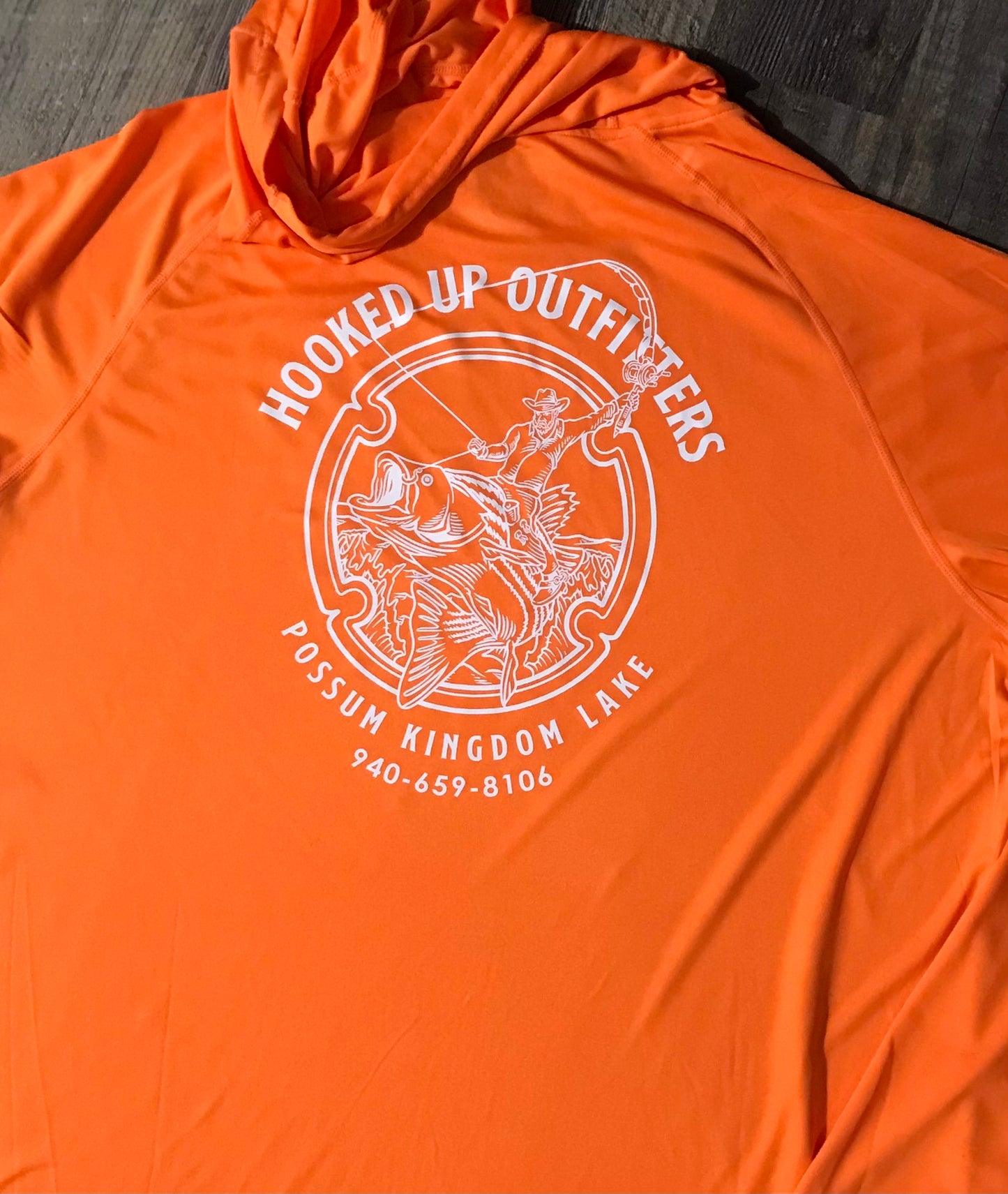 HookedUp Outfitters Hooded Fishing Shirt Orange