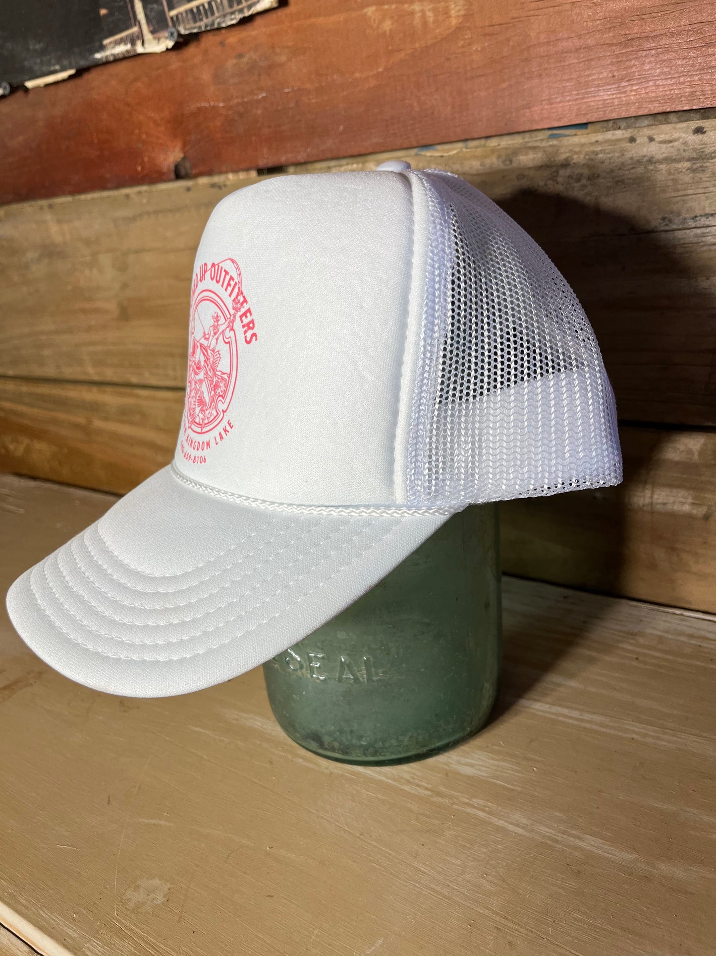 Hooked Up Outfitters Hat White & Pink