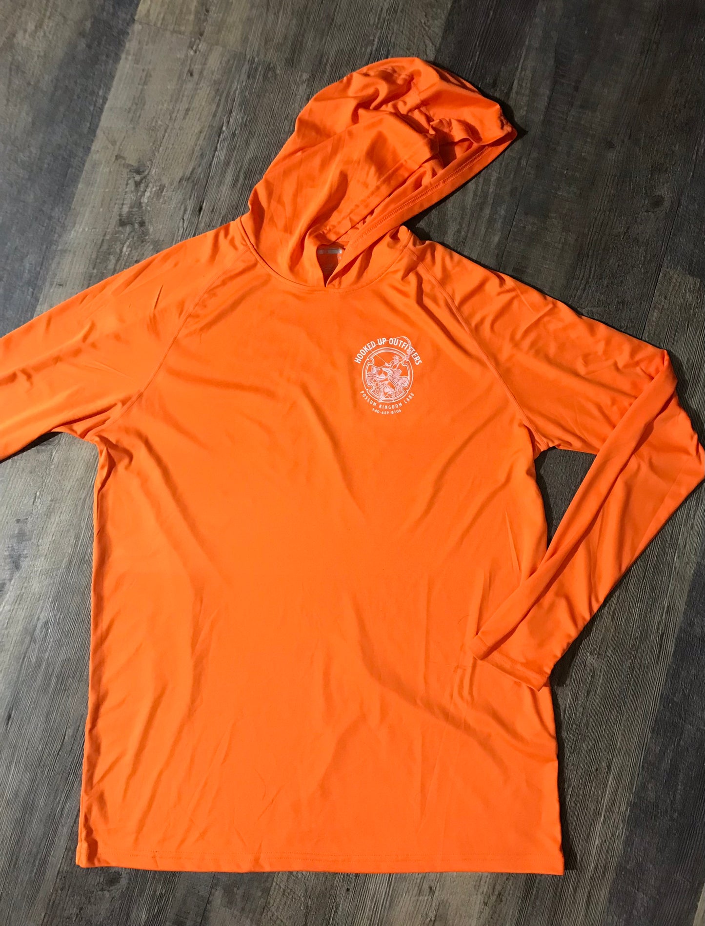 HookedUp Outfitters Hooded Fishing Shirt Orange