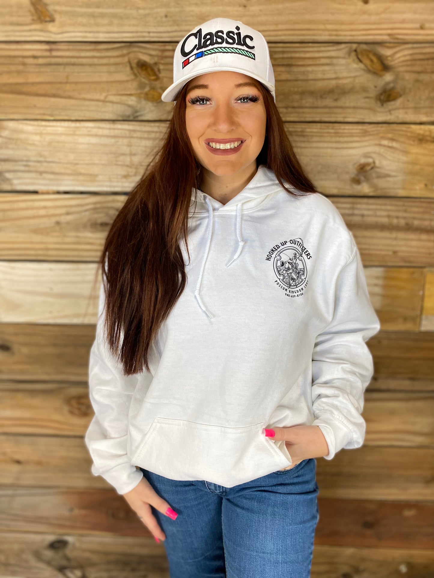 HookedUp White Hoodie