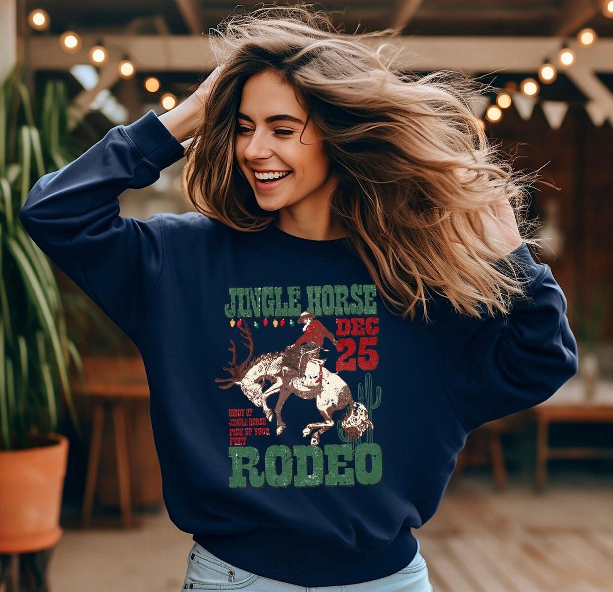 Jingle Horse Rodeo Shirt Navy