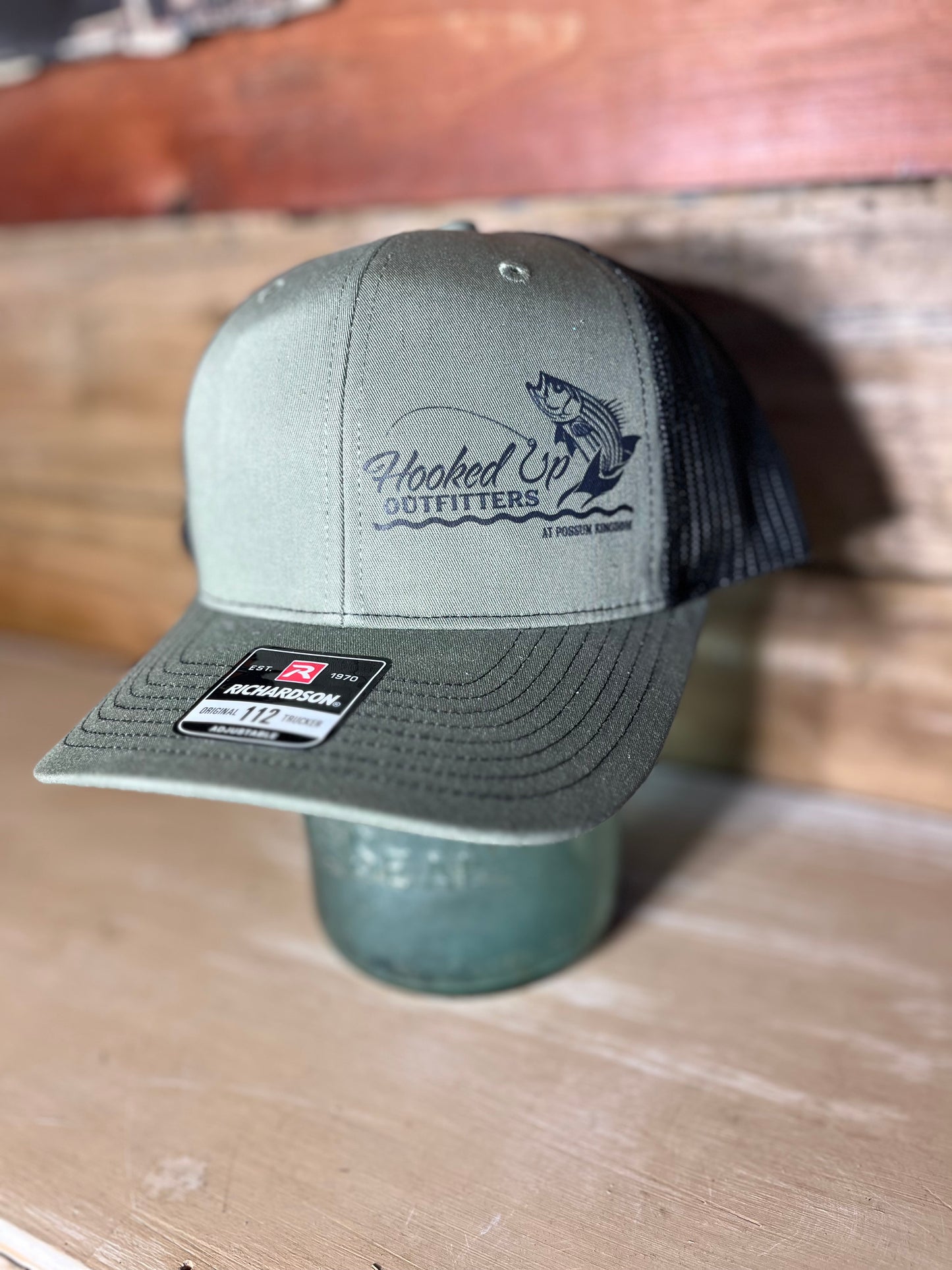 Hooked Up Outfitters Hat Army Green and Black