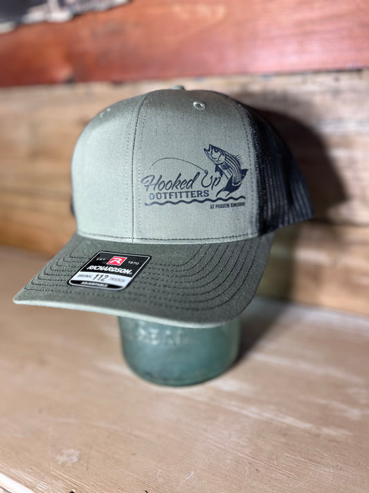 Hooked Up Outfitters Hat Army Green and Black
