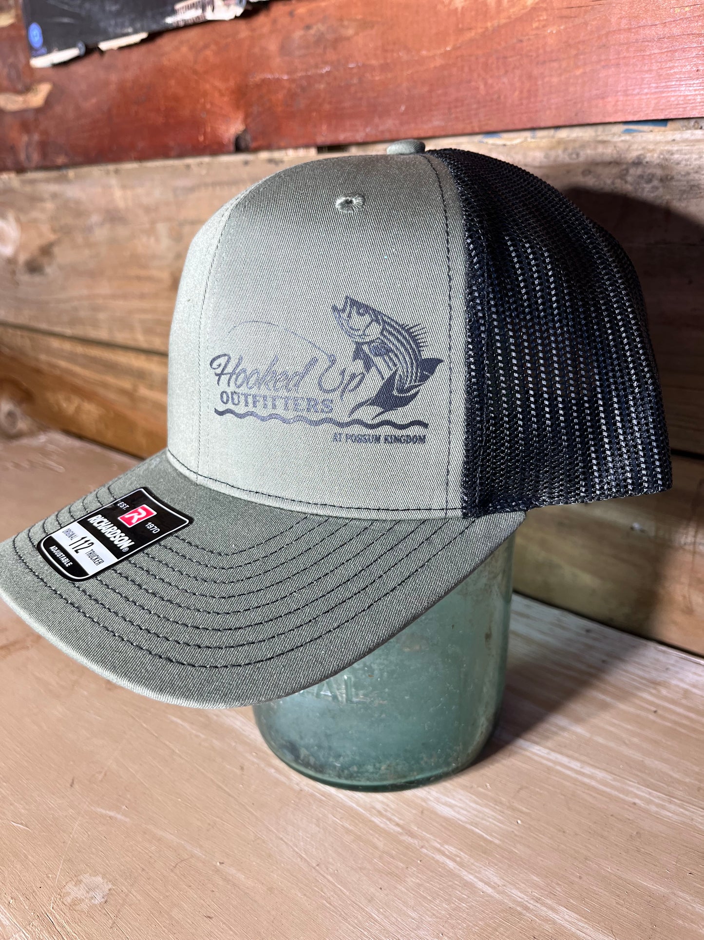 Hooked Up Outfitters Hat Army Green and Black