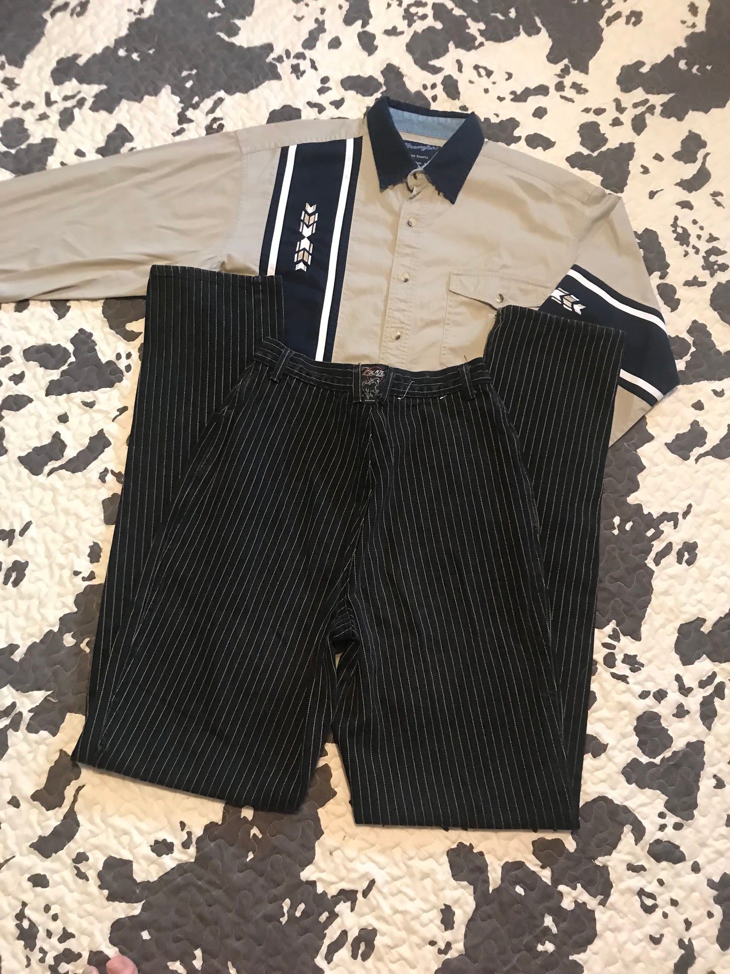 Punchy Cowgirl In Pinstripes (26.5 x 37)