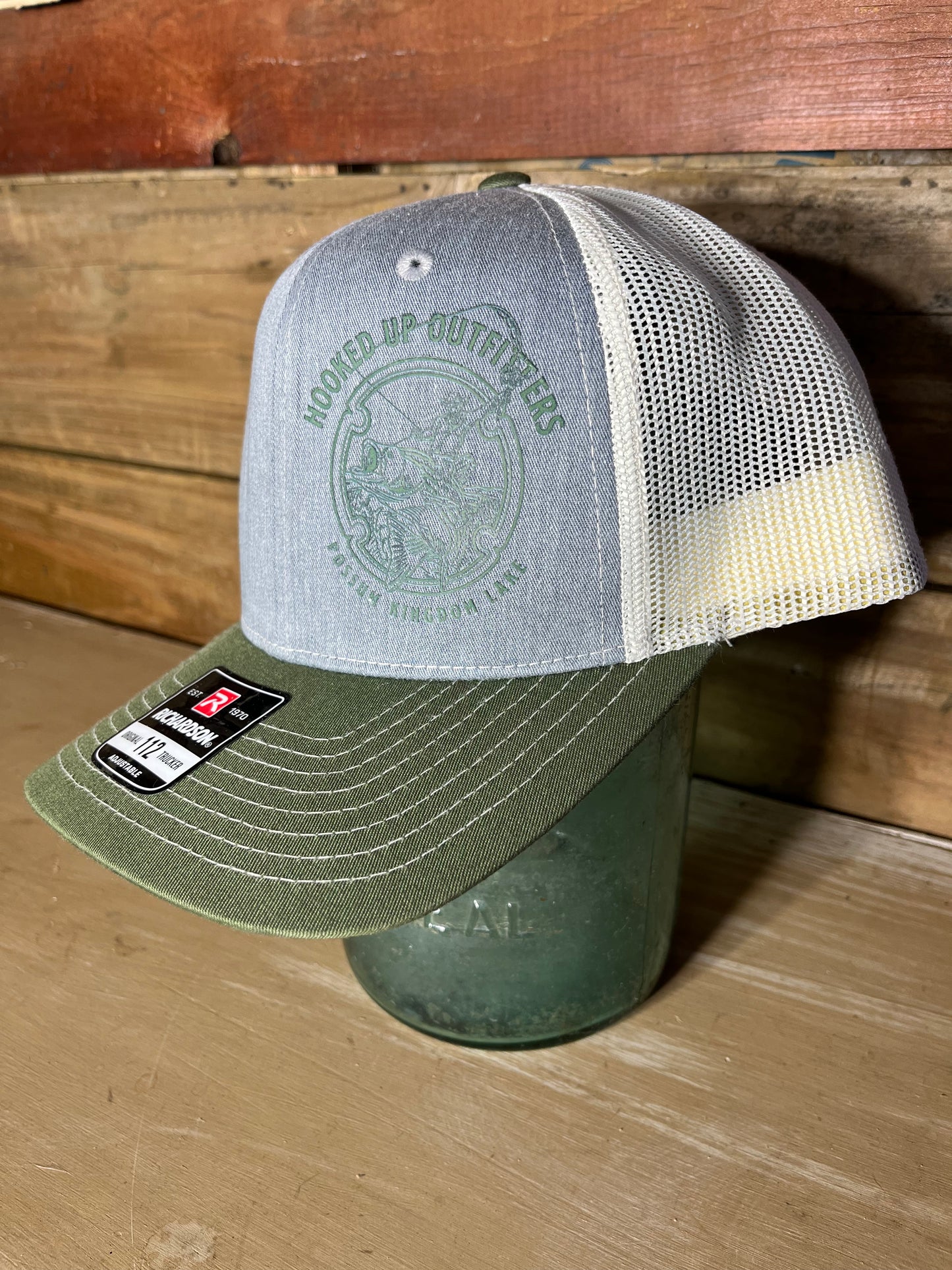 Hooked Up Outfitters Hat Grey & Green