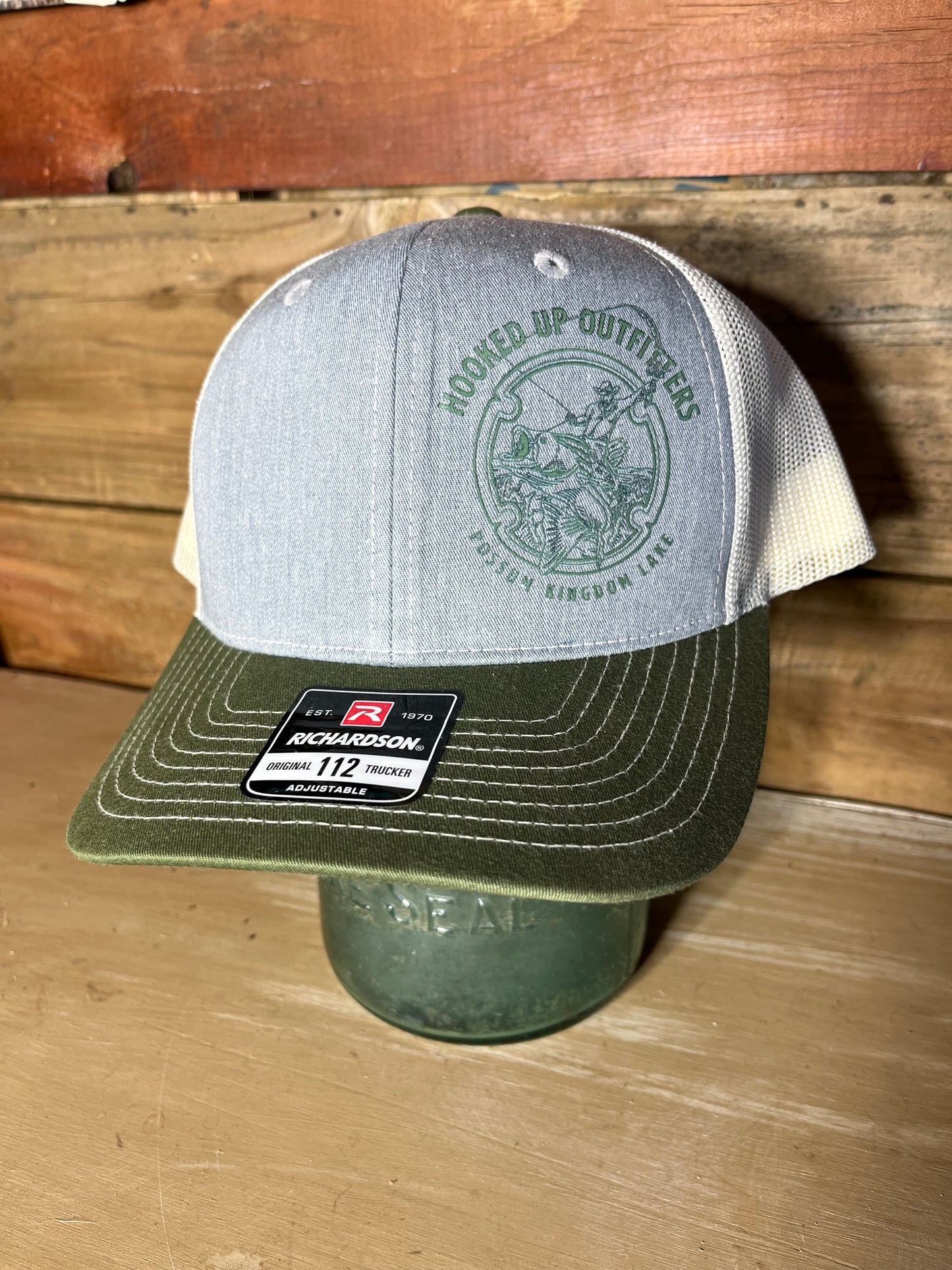 Hooked Up Outfitters Hat Grey & Green