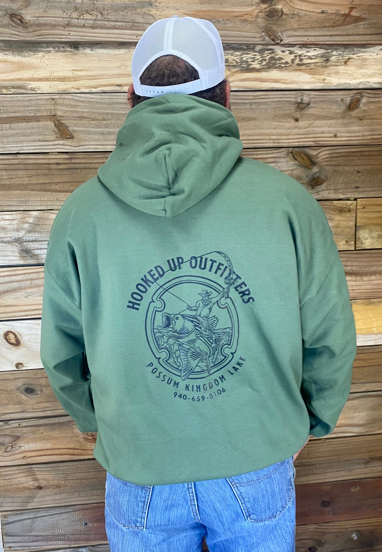 HookedUp Outfitters Hoodie Army Green