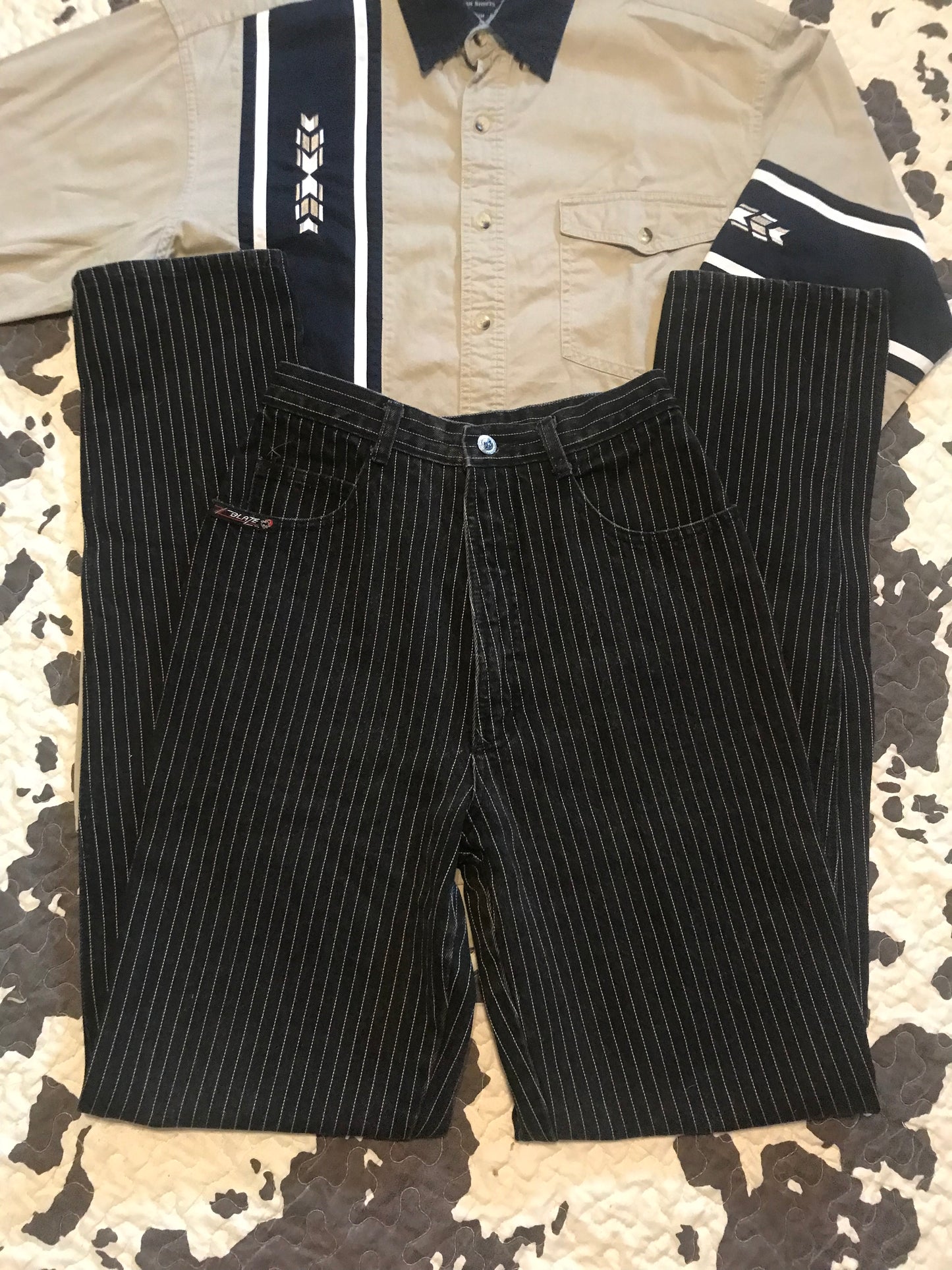 Punchy Cowgirl In Pinstripes (26.5 x 37)