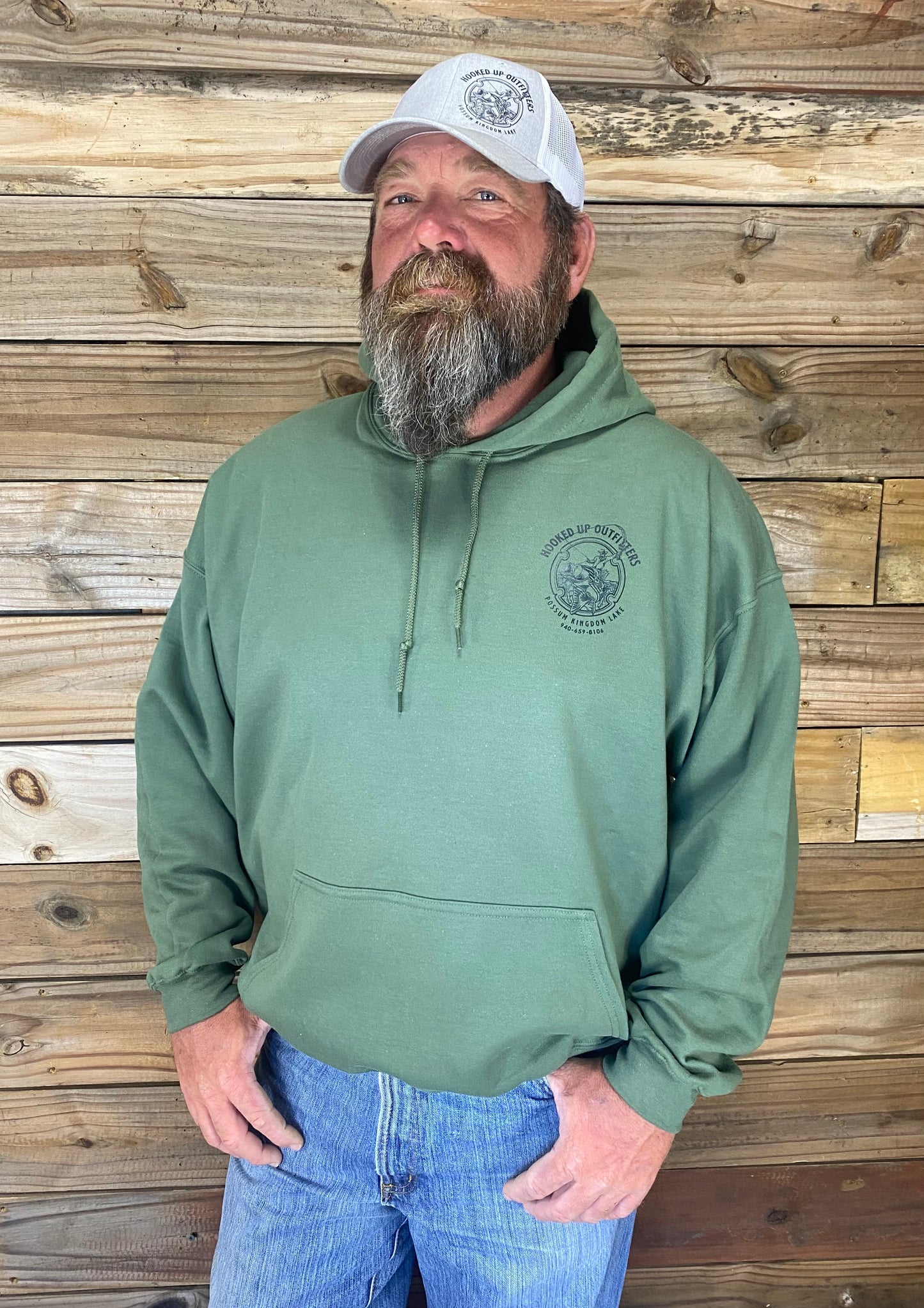HookedUp Outfitters Hoodie Army Green