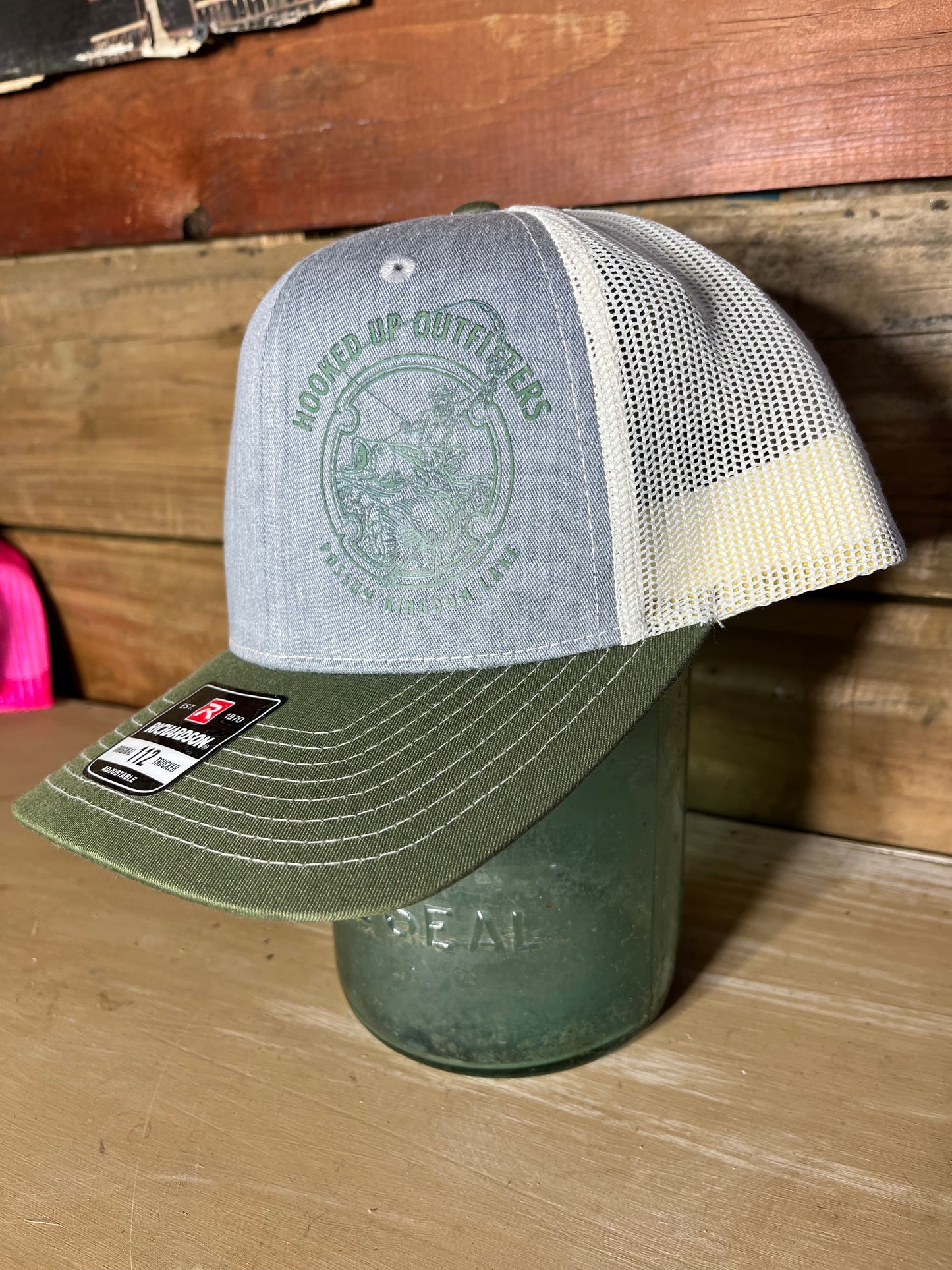 Hooked Up Outfitters Hat Grey & Green