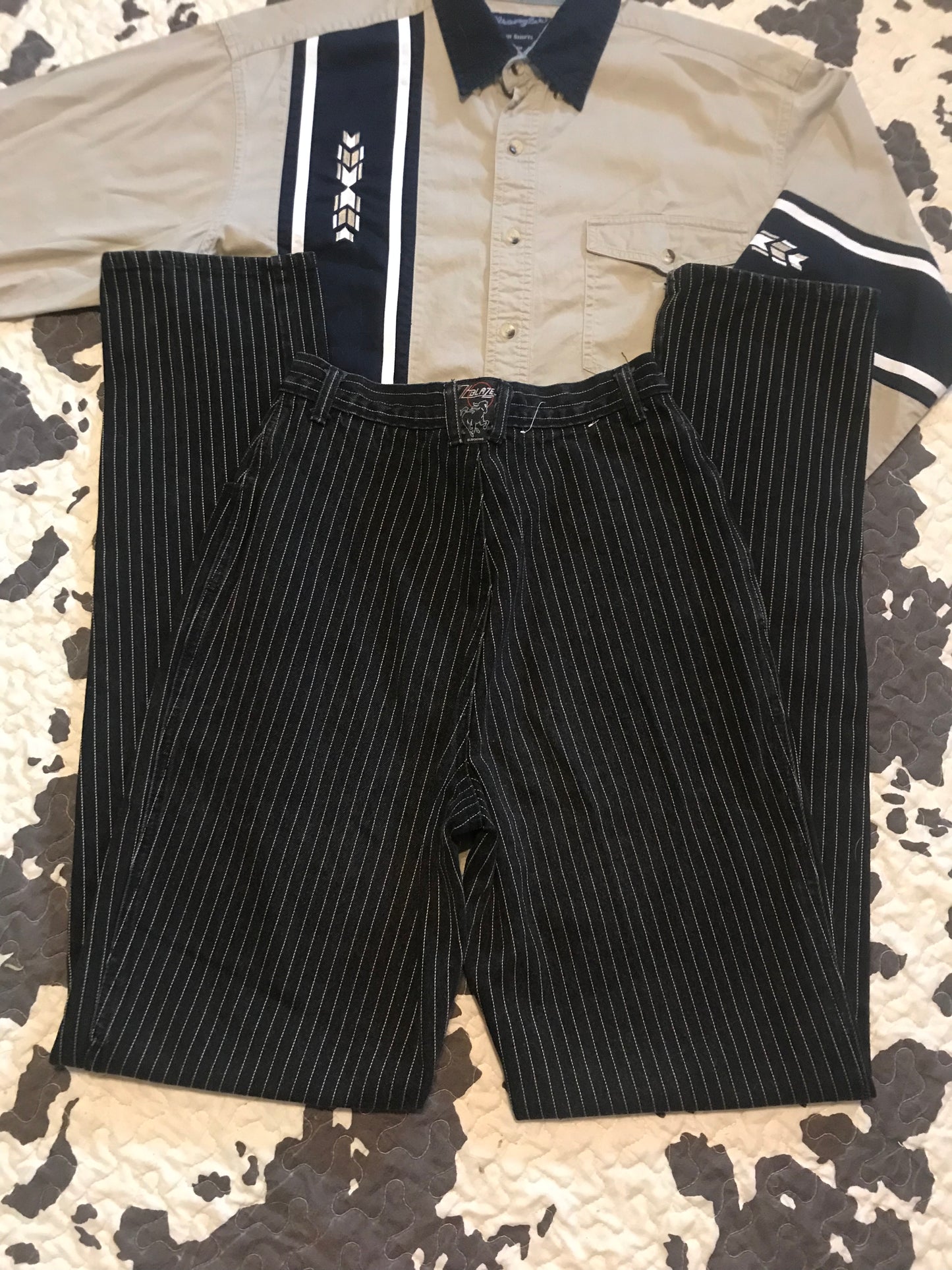 Punchy Cowgirl In Pinstripes (26.5 x 37)
